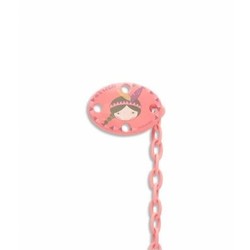 Suavinex pacifier clip oval Pink Indian