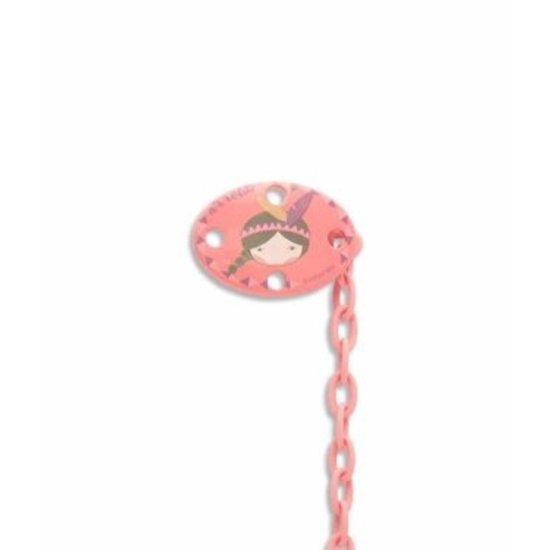 Suavinex Suavinex pacifier clip oval Pink Indian