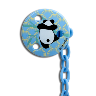 Suavinex pacifier clip round Blue Panda