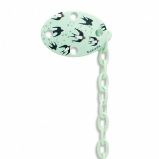 Suavinex pacifier clip oval Mint Swallows