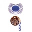 Suavinex Suavinex Haute Couture speen + clip silicone fysiologisch gestipt blauw +4M