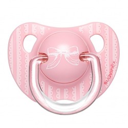 Suavinex ROSE & BLUE Fopspeen silicone anatomisch 0-6M Bow Pink