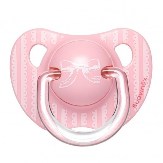 Suavinex Suavinex ROSE & BLUE Schnüller Anatomisch Silikon 0-6M Bow Pink