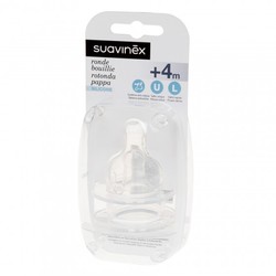 Suavinex ronde silicone speen +4 maand Large Duopack