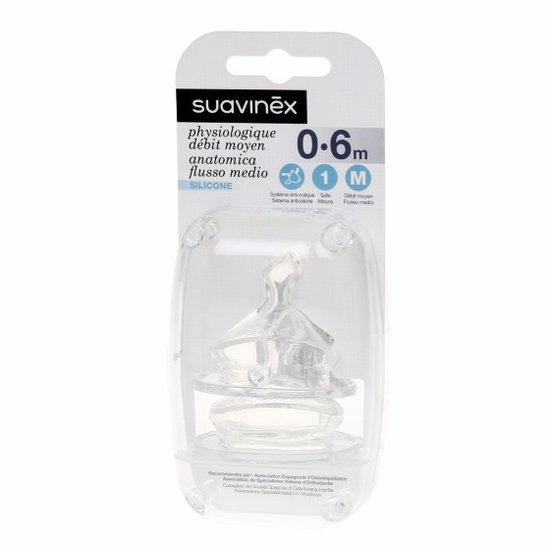 Suavinex Copy of Suavinex anatomische silicone speen +6 maand Medium Duopack