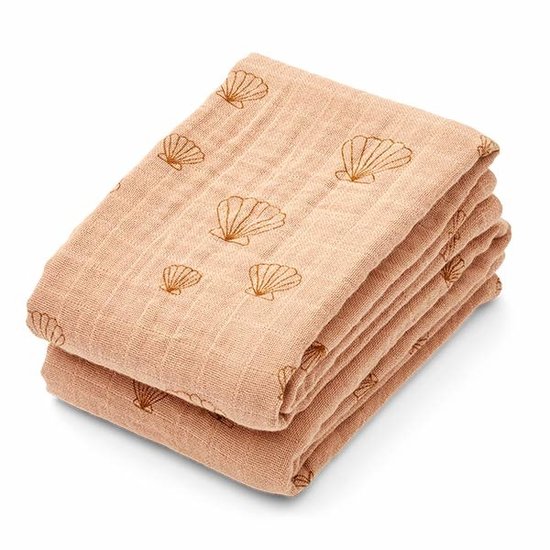 Liewood Liewood Lewis muslin cloths 2-pack Sea shell / Pale Tuscany