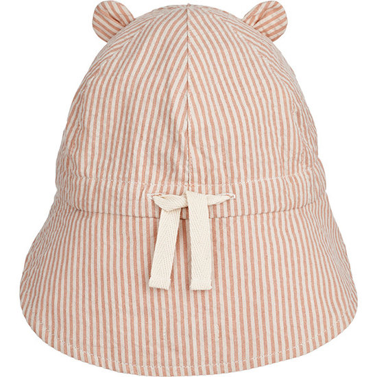 Liewood Liewood Gorm reversible Seersucker sun hat Stripe Tuscany rose / Sandy