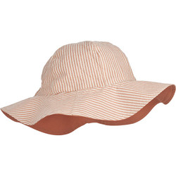 Liewood Amelia chapeau bébé réversible Seersucker Stripe Tuscany rose / Sandy