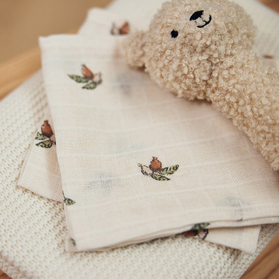 Jollein Jollein muslin facecloth Rosehip 3pack