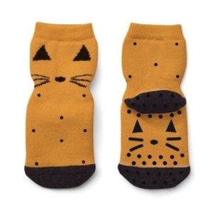 Chaussettes antidérapantes Liewood Nellie Cat mustard