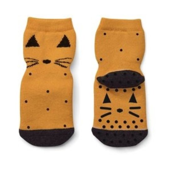 Liewood Chaussettes antidérapantes Liewood Nellie Cat mustard