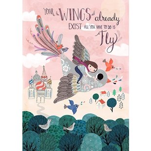 Petit Monkey postkaart Wings by Rebecca Jones
