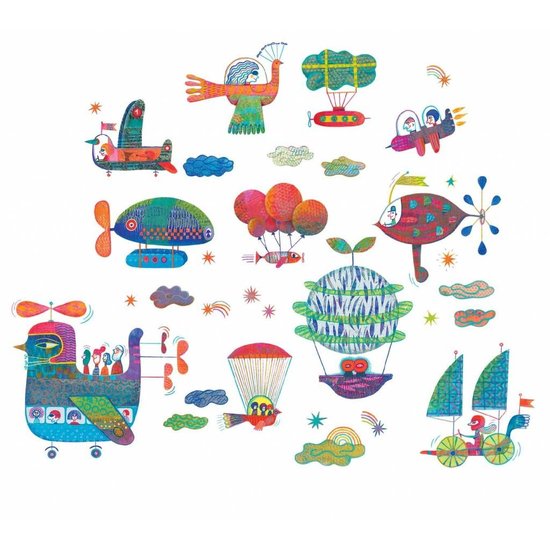 Djeco Djeco stickers vitre sky traffic