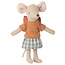 Maileg Maileg Tricycle mouse big sister with bag Old Rose