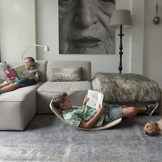 Wobbel Balance Board Wobbel Original Klarlackiert mit Filz Baby-Maus