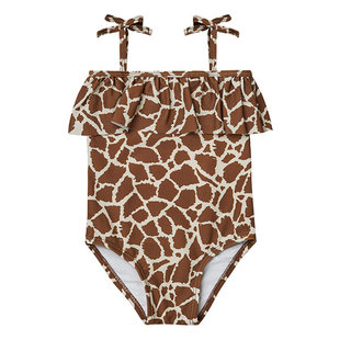 Rylee and Cru Ruffle swimsuit Giraffe Spots