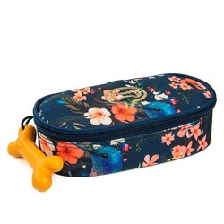 Stones and Bones pencil case Oak Blossoms Indigo