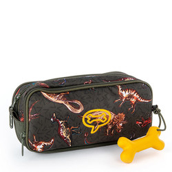 Stones and Bones pencil case Rowan Dinosaurs Khaki