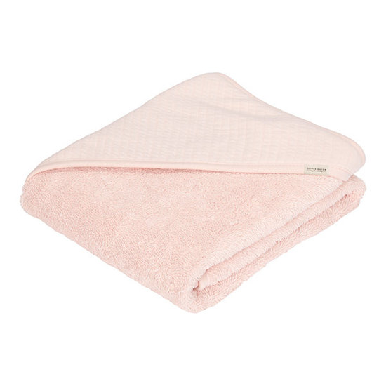 Little Dutch Little Dutch hooded towel Pure Soft Pink - 75x75 cm
