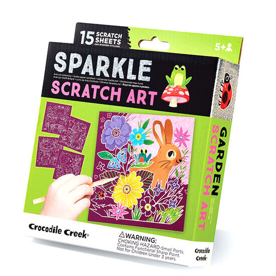 Crocodile Creek Crocodile Creek Sparkle Scratch Art set Garden