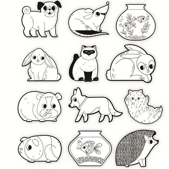 Crocodile Creek Crocodile Creek stickers à colorier Playful Pets