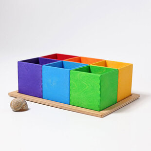 Grimm's 6-piece sorting helper in rainbow colours