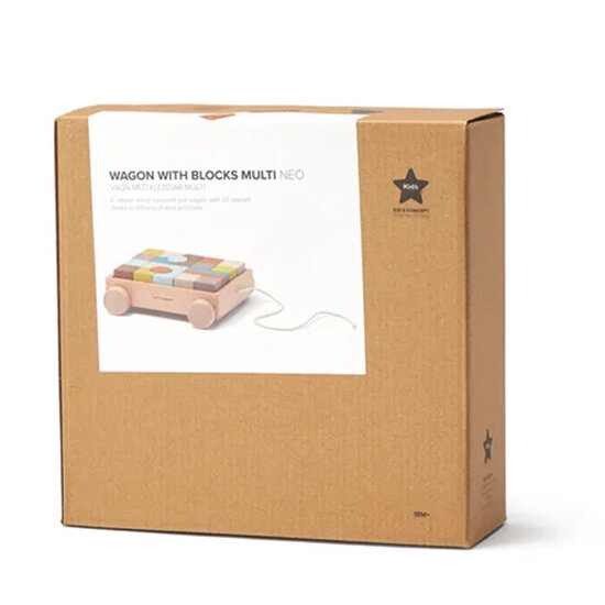 Kid's Concept Kids Concept Wagen mit Holzklötzen multi NEO