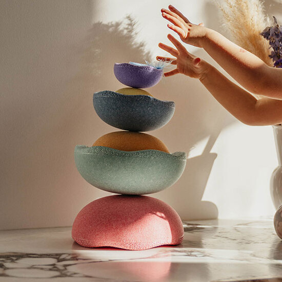 Stapelstein Stapelstein Inside Rainbow Pastel set van 6