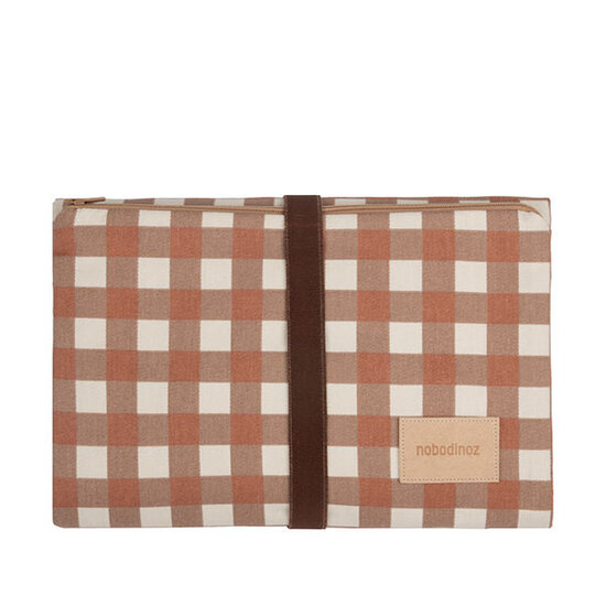 Nobodinoz tipi en accessoires Nobodinoz Wickelunterlage Terracotta Checks