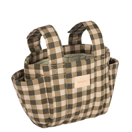 Nobodinoz tipi en accessoires Nobodinoz stroller organizer Green Checks