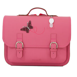 Own Stuff leather school bag Antique Pink butterfly