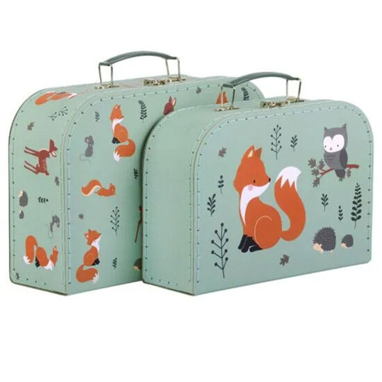 A Little Lovely Company A Little Lovely Company suitcase set forest friends