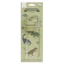 A Little Lovely Company bouchon paille et brosse Dinosaures