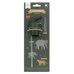 A Little Lovely Company lid straw and brush set Savannah