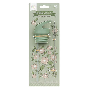 A Little Lovely Company bouchon paille et brosse Fleurs-sauge