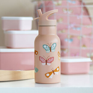 A Little Lovely Company Edelstahl-Trinkflasche Schmetterlinge
