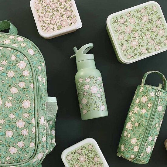 A Little Lovely Company A Little Lovely Company | RVS Drinkfles Bloesems - Saliegroen