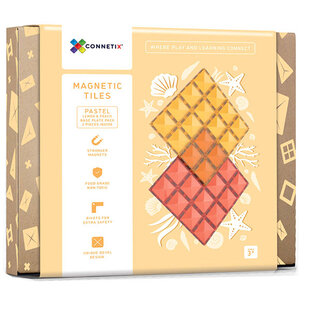 Blocs de construction magnétiques Connetix Tiles 2 Piece Base Plate Lemon & Peach Pack