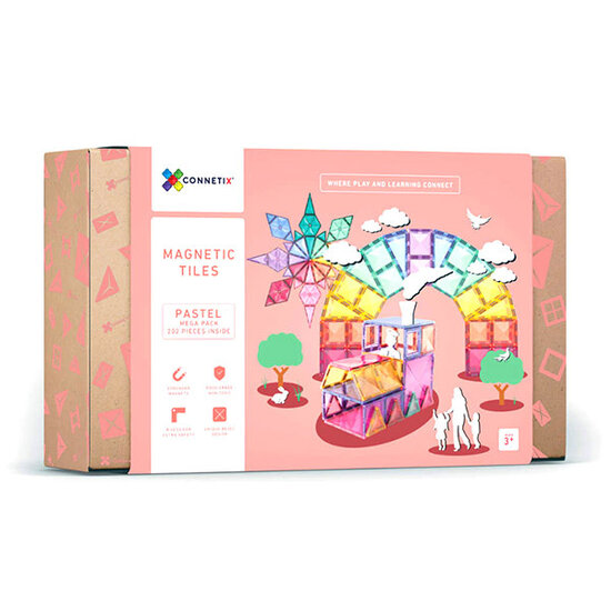 Connetix Tiles Blocs de construction magnétiques Connetix Tiles 202 Piece Pastel Mega Pack