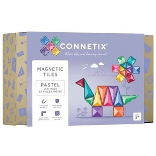 Blocs de construction magnétiques Connetix Tiles 32 Piece Pastel Mini Pack