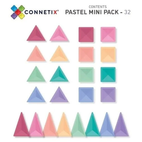 Connetix Tiles Connetix Tiles 32 Piece Pastel Mini Pack magnetic blocks