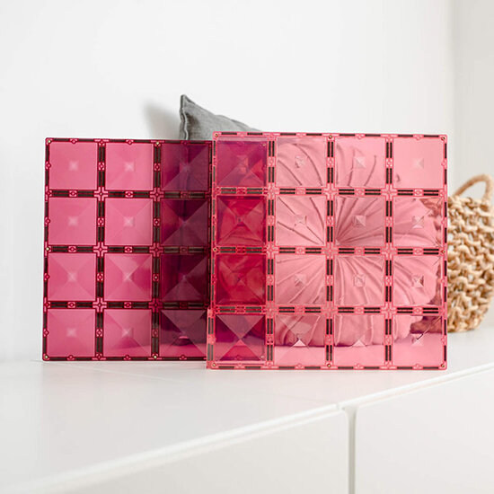 Connetix Tiles Blocs de construction magnétiques Connetix Tiles 2 Piece Base Plate Pink & Berry Pack