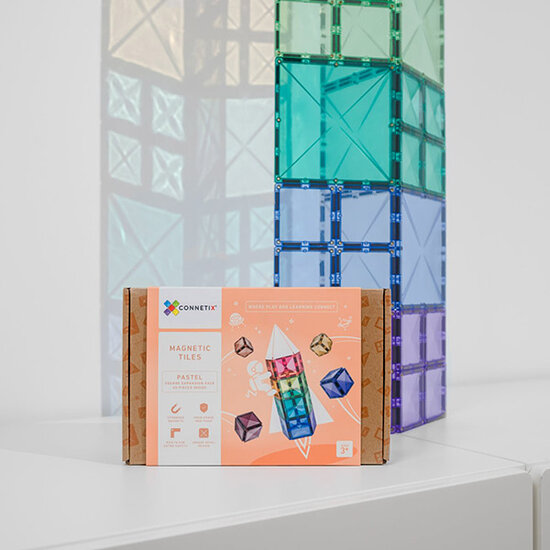 Connetix Tiles Blocs de construction magnétiques Connetix Tiles 40 Piece Pastel Square Pack