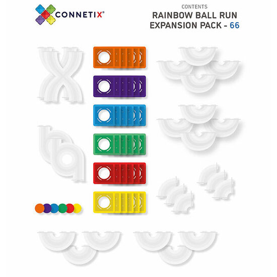 Connetix Tiles Blocs de construction magnétiques Connetix Tiles 66 Piece Ball Run Expension Pack