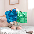 Connetix Tiles Connetix Tiles 2 Piece Base Plate Blue & Green Pack magnetic blocks