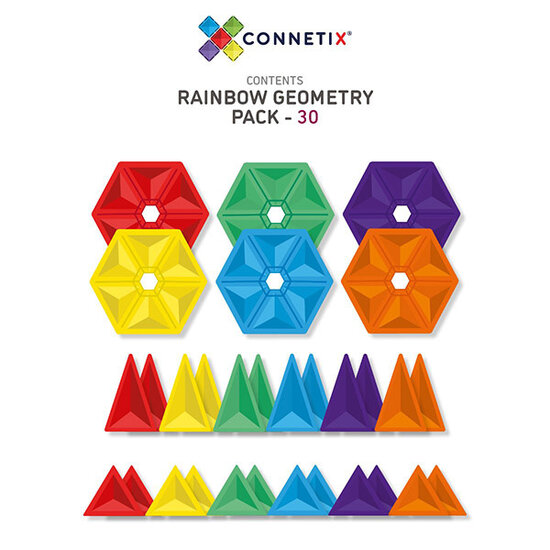 Connetix Tiles Connetix Tiles 30 Piece Geometry Pack magnetic blocks