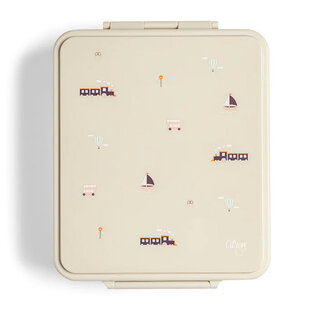 Citron brooddoos met thermo lunchbox Vehicles