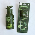 A Little Lovely Company Lid straw and brush set Crocodiles