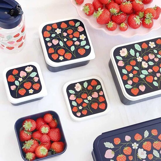 A Little Lovely Company A Little Lovely Company lunch & snack box set Strawberries