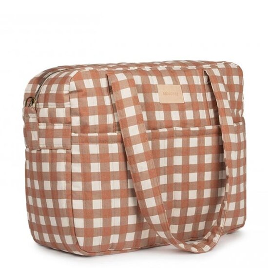 Nobodinoz tipi en accessoires Nobodinoz Wickeltasche Terracotta Checks